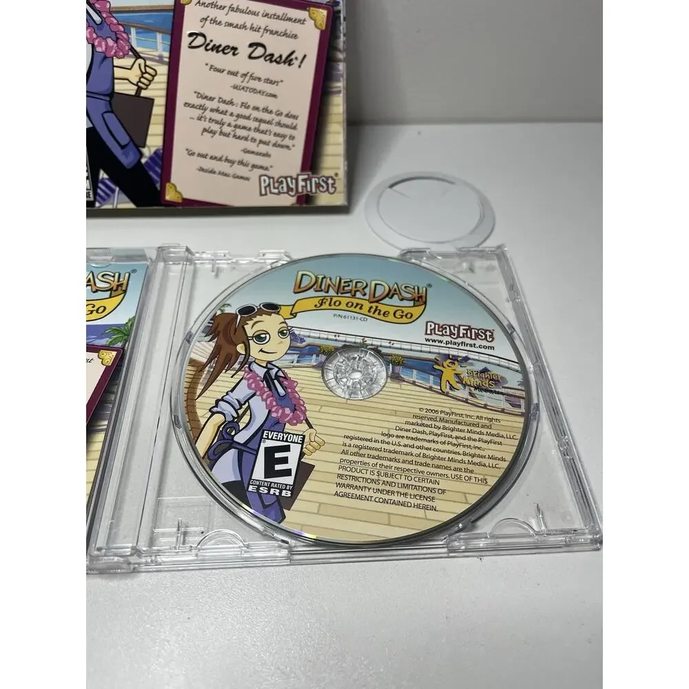 Diner Dash Flo on the Go PC Mac CD PlayFirst Time Management Game Computer Retro